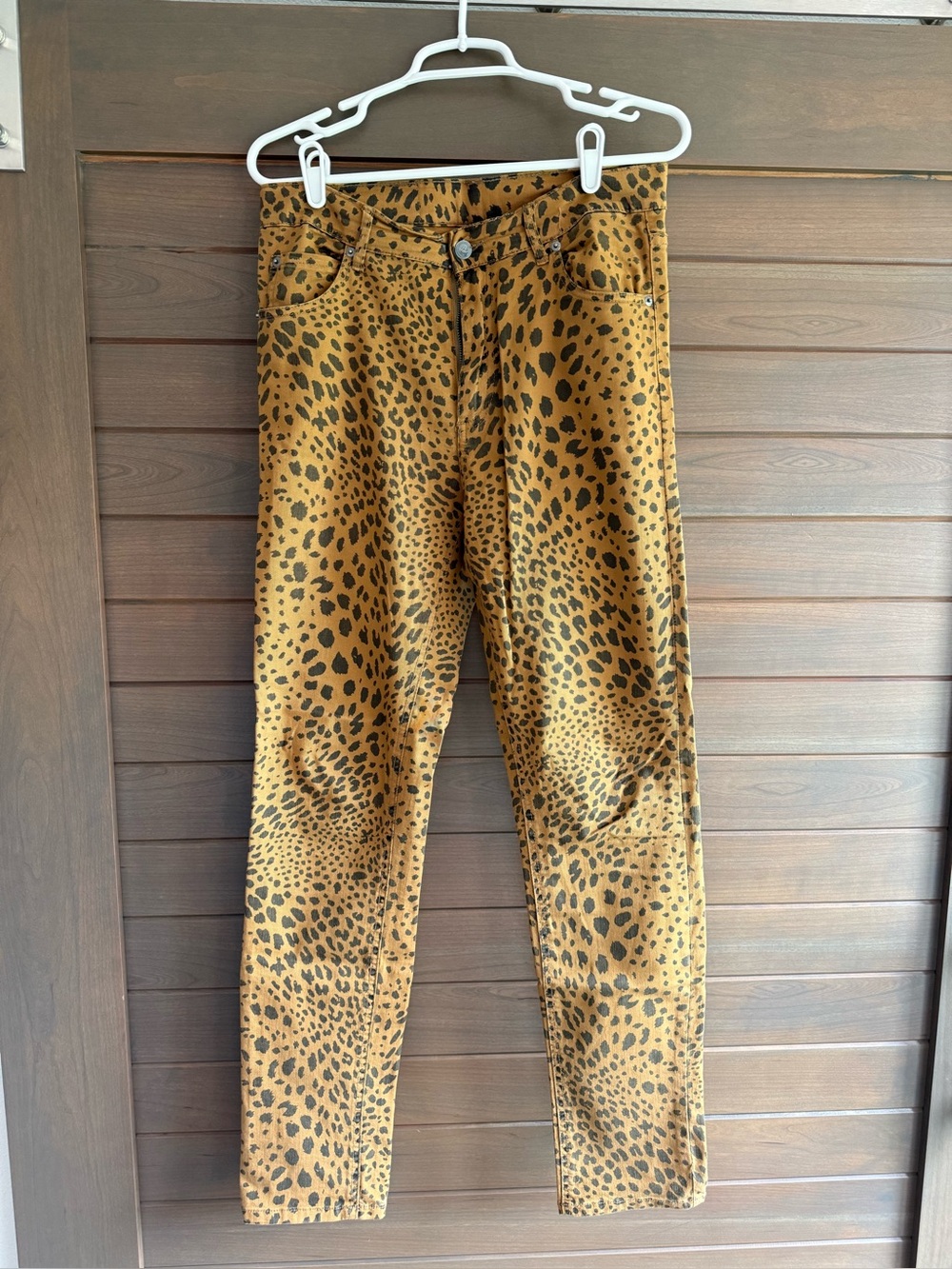 Cheap Monday Leopard Print Straight Leg Pants - Mustard & Black